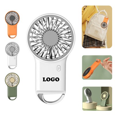 Mini Handheld Usb Charging Fan With Hiking Buckle