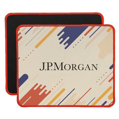 Custom Full-Color Rubber Mousepad with Colored Overlock Stitching