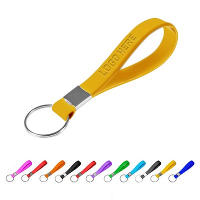 Debossed Silicone Wristband Keychain