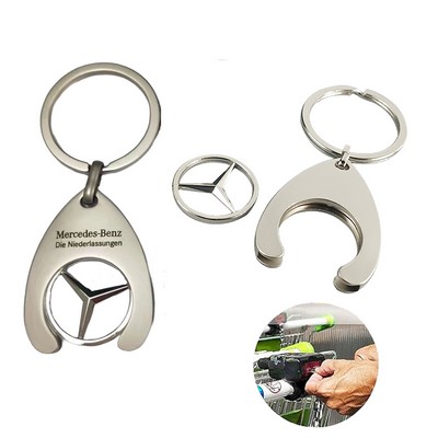 Alloy Shopping Cart Coin Trolley Token Keychain (In Stock)