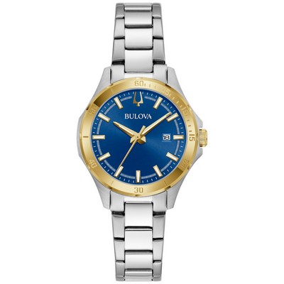 Bulova Watches Corporate Collection, Ladies' Two-Tone Bracelet Watch w/Blue Dial