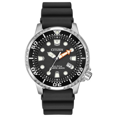 Citizen Watch Men's Promaster Diver Eco-Drive Watch, Black Poly Strap And Ss Bezel