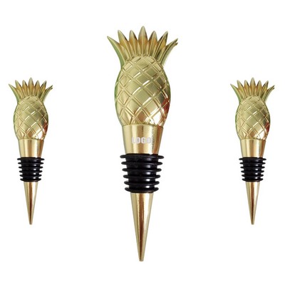 Golden Pineapple Wine Cork Bottle Stopper