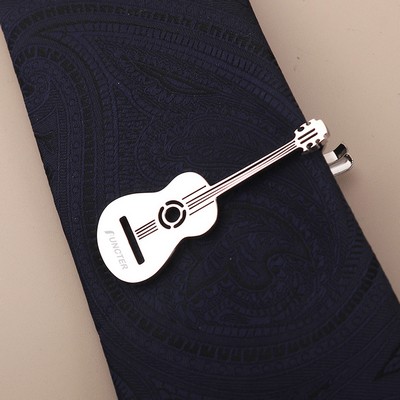 Stainless Steel Guitar Tie Pins for Men