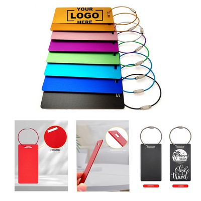 Custom Logo Modern personalized Blank Airplane Travel Suitcase Bag Metal Aluminum Luggage Tag