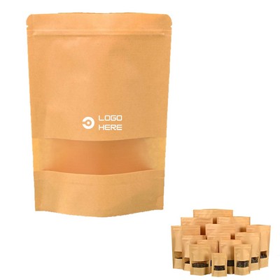 High-Quality Stand-Up Kraft Paper Food Bags With Window