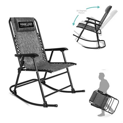 Outsunny Headrest Folding Rocking Chair