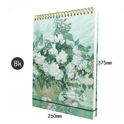 8K Sketch Book 60 Sheets Sketch Pad Top Spiral Bound Drawing Book For Kids And Adults