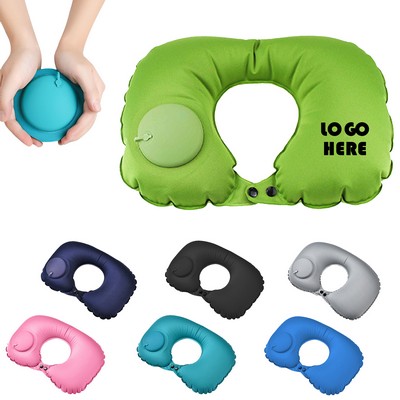 Inflatable U-Shaped Travel Pillow