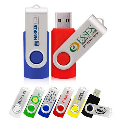 2GB USB Flash Drive with Metal Swivel Cover