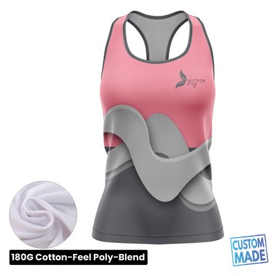 Women's Sublimation Racerback Tank Top - 180G Cotton-Feel