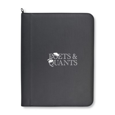 Morgan Executive Zippered Padfolio - Black