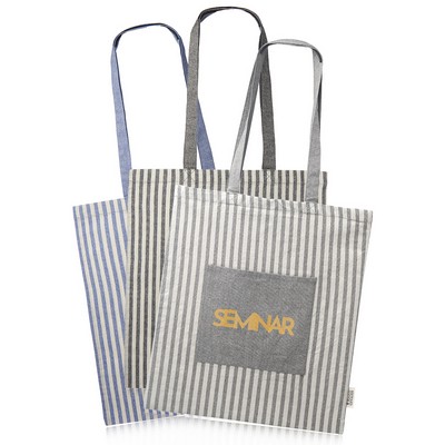 Recycled Striped Cotton Tote Bag