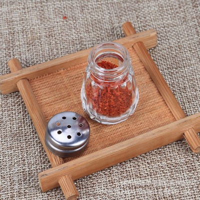 Salt or Pepper Shakers with Stainless Steel Lid-Glass Spice Jars Kitchen Gadgets