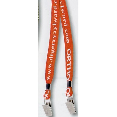 Knit-in Lanyard w/2 Bulldog Clips (18"x5/8")