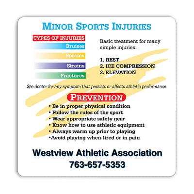 Health & Safety Minor Sports Injuries Magnet