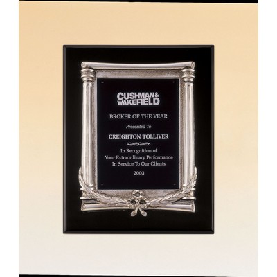 Airflyte Series Black Plaque w/ Antique Silver Frame Casting (10 1/2"x13")