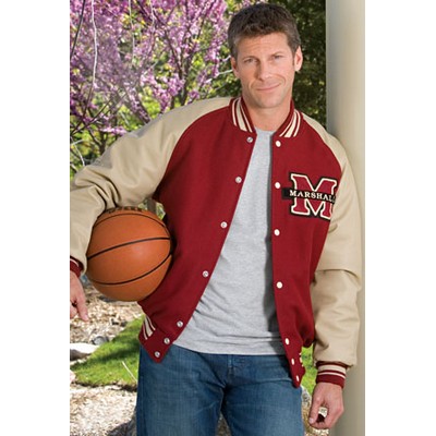 The Pro Custom Wool/Leather Varsity Jacket w/Raglan Sleeves