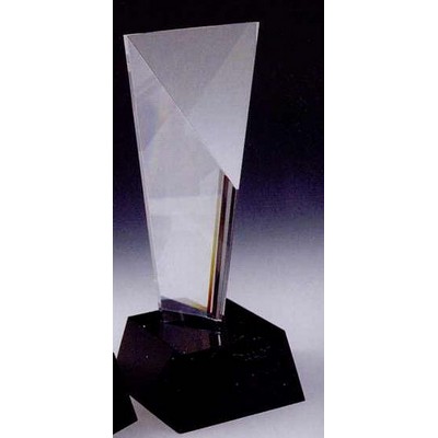 Black Optic Crystal Excellence Award w/Cube Base (10"x4"x4")