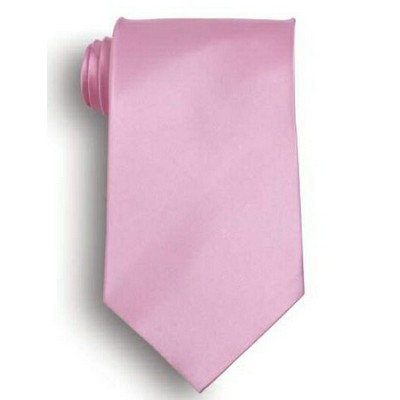 Pink Polyester Satin Tie