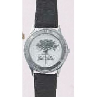 Cut Case Series Roman Slim Silver Watch w/ Black Strap