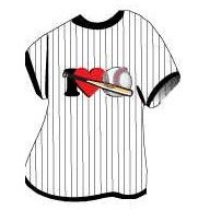 I Love Baseball w/Bat T-Shirt Lapel Pin