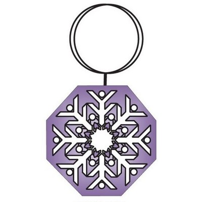 Snowflake Executive Key Chain w/Mirrored Back (3 Square Inch)