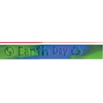 Green & Blue Swirl Earth Day Silicone Wristband