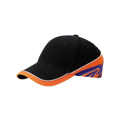 Structured Brushed Cotton Twill Cap w/ Flame Embroidery