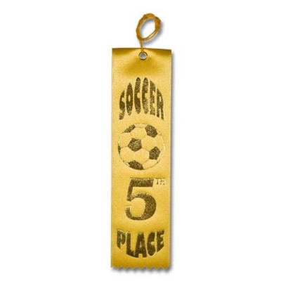 2"x8" 5th Place Stock Soccer Carded Event Ribbon