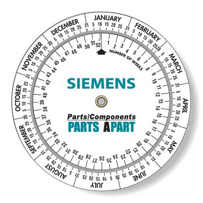 .020 White Plastic Date Finder Wheel Calculator (4.25" dia.), Spot Colors