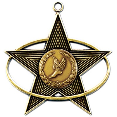 Stock All-Star 3" Medal- Track Winged Foot