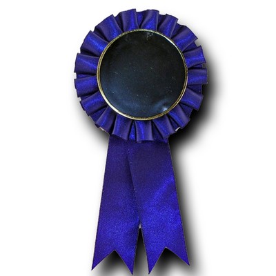 2 Fishtail Streamer Rosette Ribbon / Blue (3"x6 1/2")