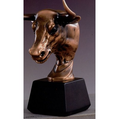 Copper Finish Bull Head Trophy on Square Base (6"x9.5")