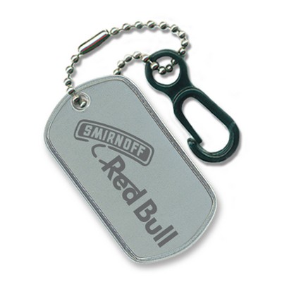 Laser Etched Dog Tag w/ Chain Back Pack Clip