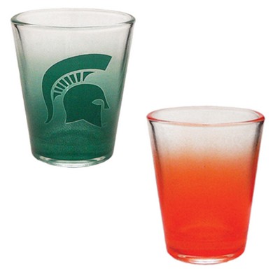 1.5 Oz. Orange/Clear Shot Glass - Dishwasher Resistant - Precision Spot Color