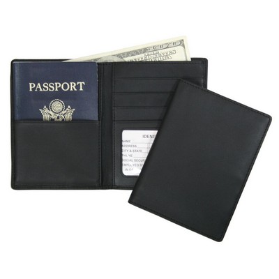 Leather RFID Blocking Passport Currency Wallet