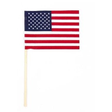 No-Fray Poly-Cotton USA Stick Flag without Tip (12"x18")