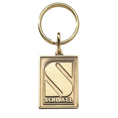 Economical Die Struck Brass Key Tag (1-3/4" x 3mm thick)