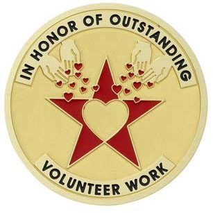 2" Outstanding Volunteer Award Mylar Medallion Insert Disc