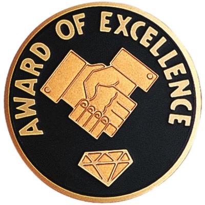 2" Award of Excellence Etched Enameled Medallion Insert Disc