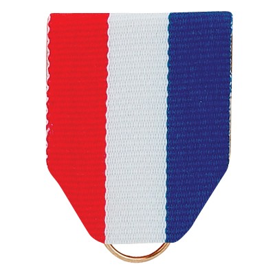 RW Pin Back Red White & Blue Ribbon Drape w/Metal Ring