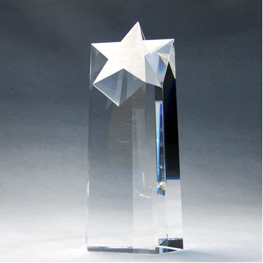 Crystal Star Pillar Award (sand blasted )