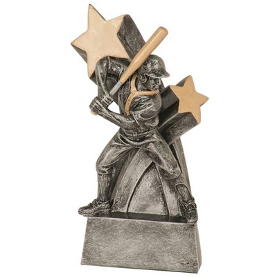 6" Male Baseball Super Star Resin Figure Trophy