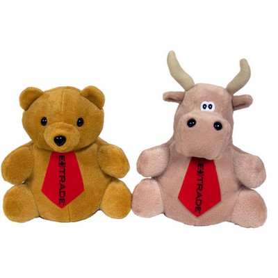 7" Bear/Tan Bull Reversible Puppet w/One Tie Each & One Color Imprint Each