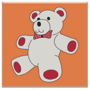 Teddy Bear Metal Photo Magnet (2 1/2" Square)