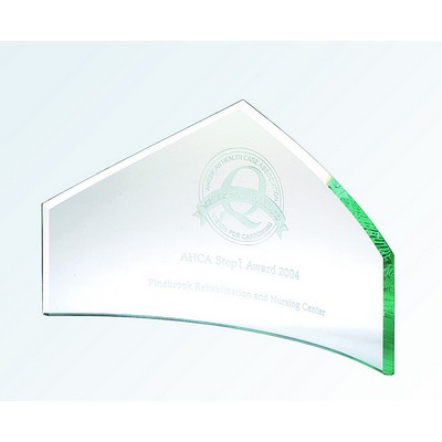 Beveled Peak Jade Glass Award, Large (13"x7")