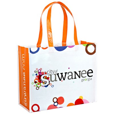 Custom Full-Color Laminated Non-Woven Promotional Tote Bag 17"x14"x7"