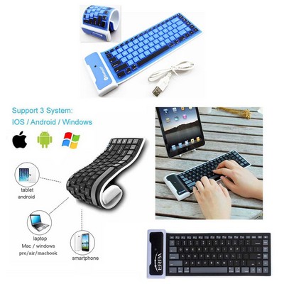 Kidder Bluetooth Wireless Keyboard for Smartphones and Tablets (Blue)