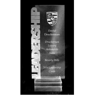 Acrylic and Crystal engraved Award - 6" Tall Leadership Billboard